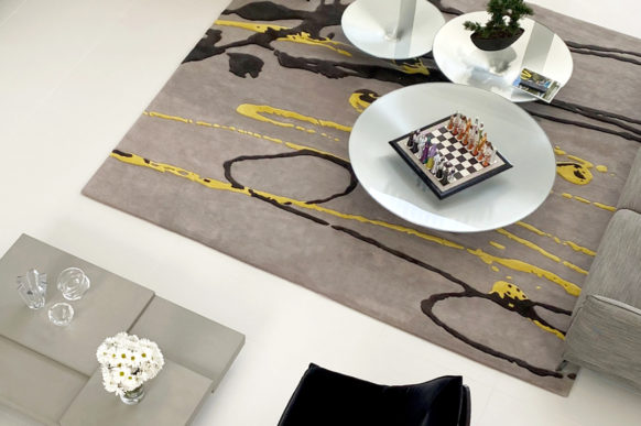 Modern minimal rug interior