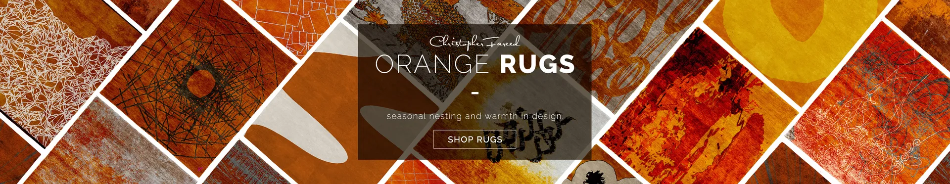 Seasonal nesting and warmth in design. Explore our collections of handmade orange rugs.