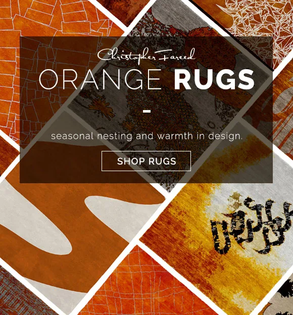 Seasonal nesting and warmth in design. Explore our collections of handmade orange rugs.