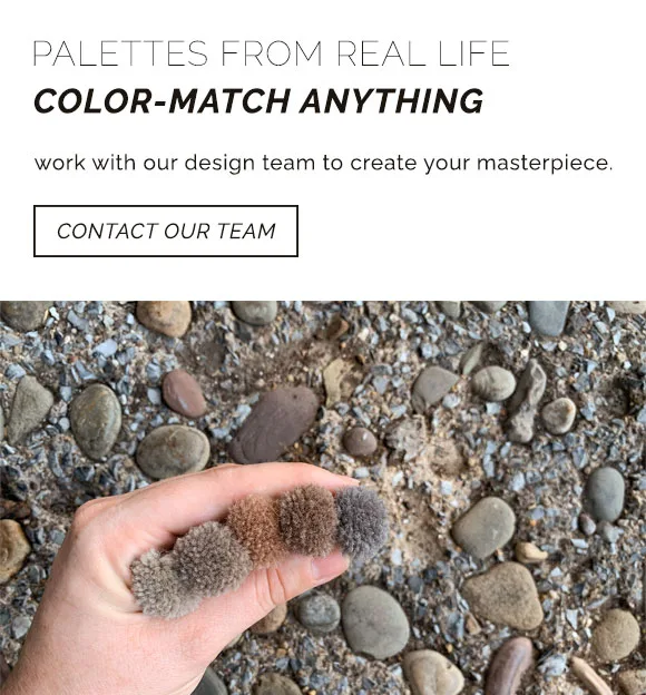 We tailor color palettes for real life. Contact our design team to custom-color your rug in any shade you could imagine.