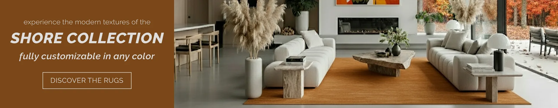 Experience the modern textures of the Shore Collection, fully customizable in any color. Discover the rugs.
