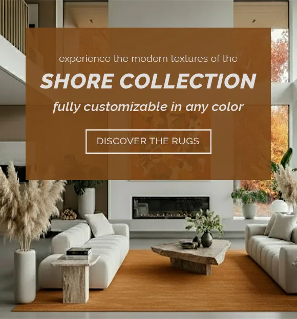 Experience the modern textures of the Shore Collection, fully customizable in any color. Discover the rugs.